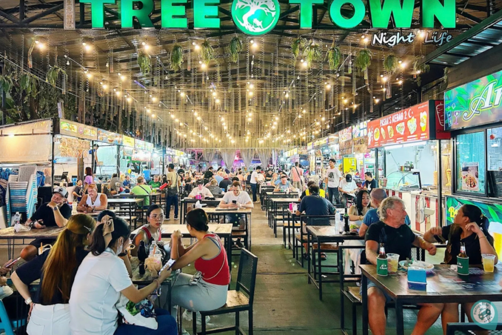 Tree-Town-nigh-area-with- street-food-and-seating